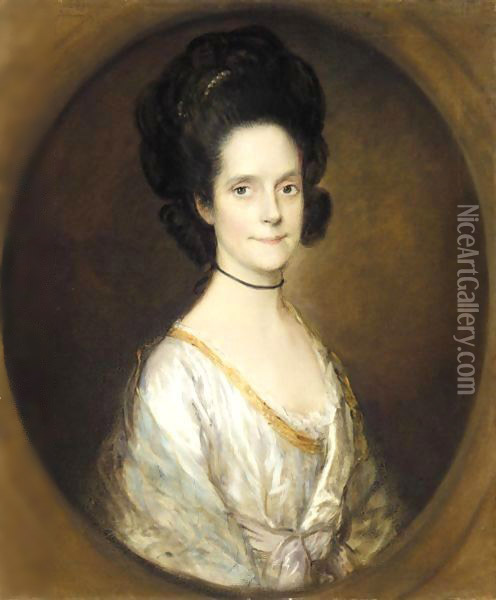 Portrait Of Elizabeth Ives, Mrs Thomas Butcher Oil Painting - Thomas Gainsborough