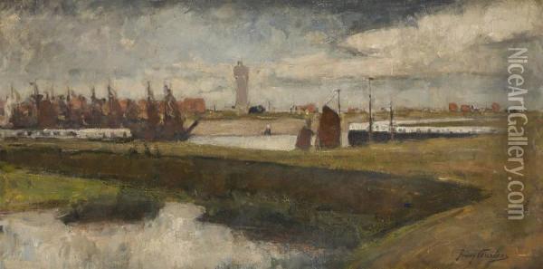 Vue De Zeebrugge Oil Painting - Frans Courtens