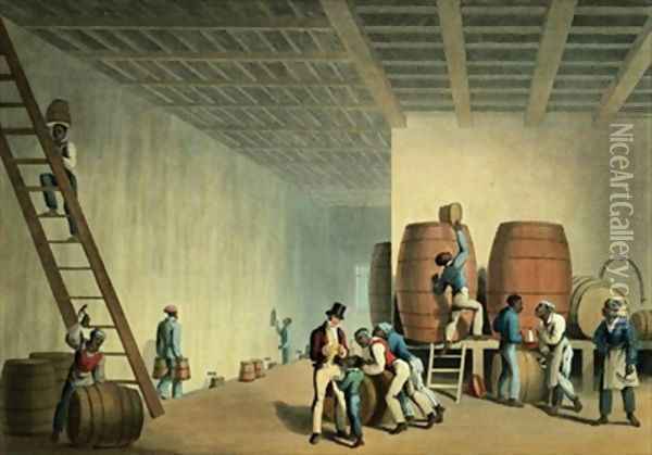 Inside the Distillery Antigua Oil Painting - William Clark