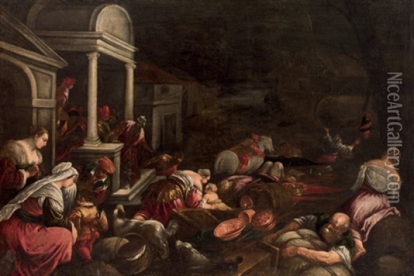 Expulsion De Los Mercaderes Oil Painting - Jacopo dal Ponte Bassano