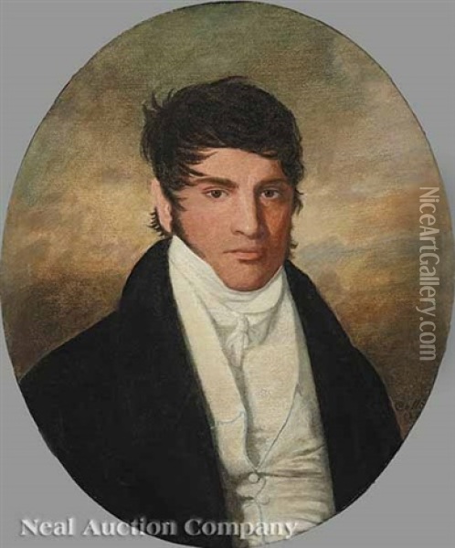 Portrait Of Michel Bernard Cantrelle Jr. Oil Painting - Louis Antoine Collas