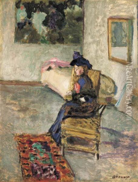 La Femme A La Rose Ou Femme Dans Un Interieur Oil Painting - Pierre Bonnard