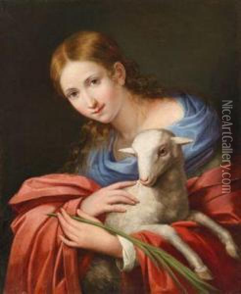 Sant' Agnese Olio Su Tela Oil Painting - Giovanni Battista Vanni