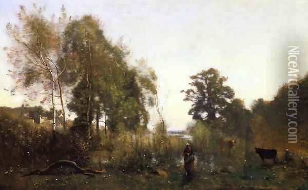 The Ponds of Ville d'Avray Oil Painting - Jean-Baptiste-Camille Corot