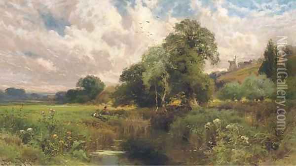 Fishing near Winchelsea, Sussex Oil Painting - John Horace Hooper