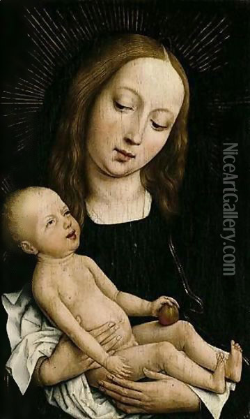 The Virgin And Child With An Apple Oil Painting - Unknown Painter