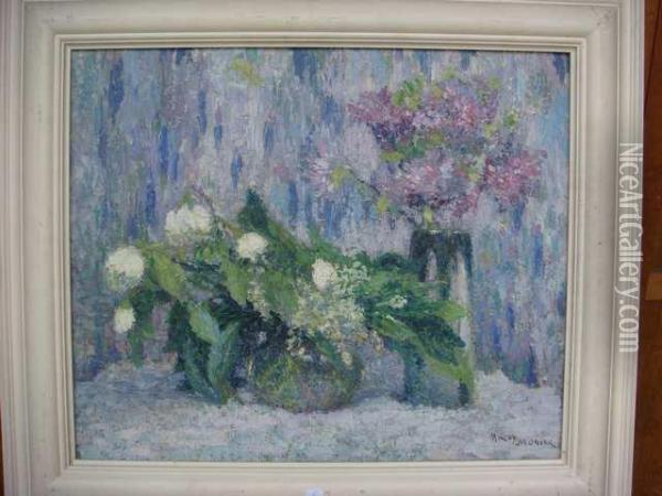 Vases De Fleurs Oil Painting - Maguy Monier
