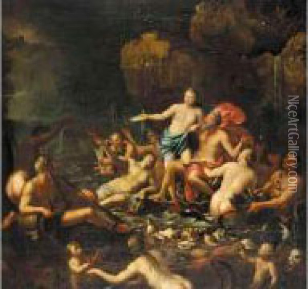 The Triumph Of Neptune And Amphitrite Oil Painting - Johann Heiss