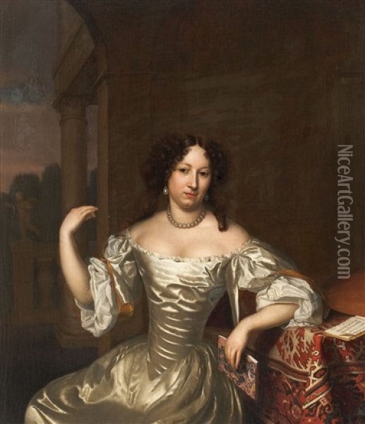 Portrait Of A Sitting Woman Oil Painting - Johannes (Jan) Tielius