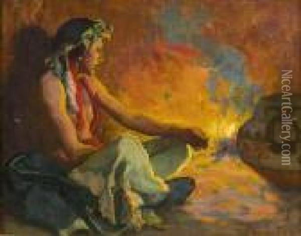 Fireside Reverie Oil Painting - Eanger Irving Couse