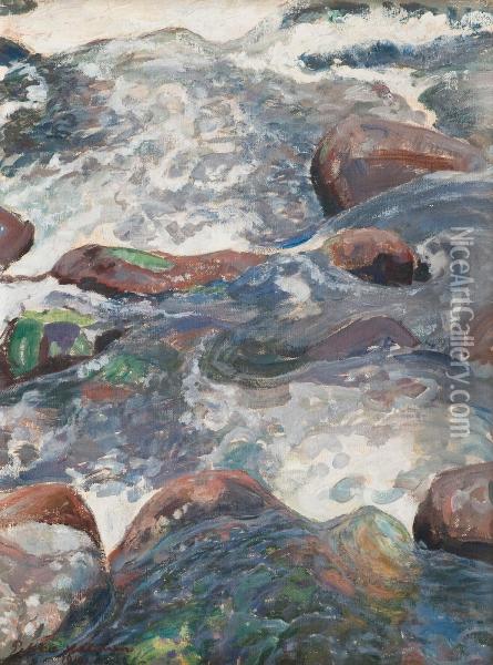 Rocky Rapids Oil Painting - Pekka Halonen