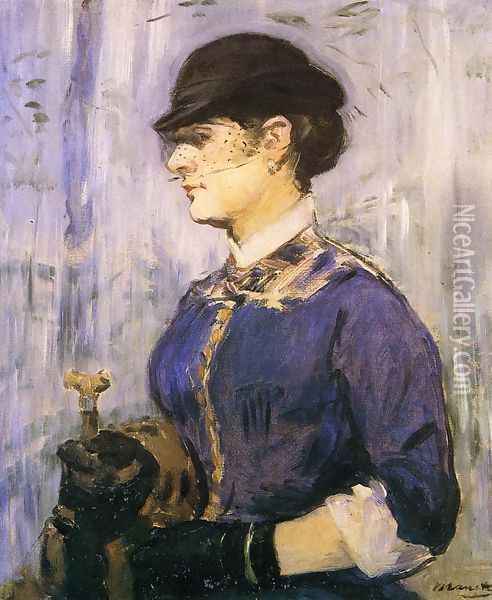Young Woman in a Round Hat Oil Painting - Edouard Manet