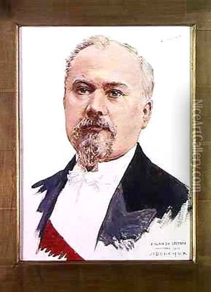 Portrait of Raymond Poincare (1860-1934) Oil Painting - Joseph Felix Bouchor