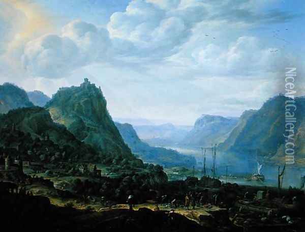 View on the Rhine, 1672 Oil Painting - Herman Saftleven