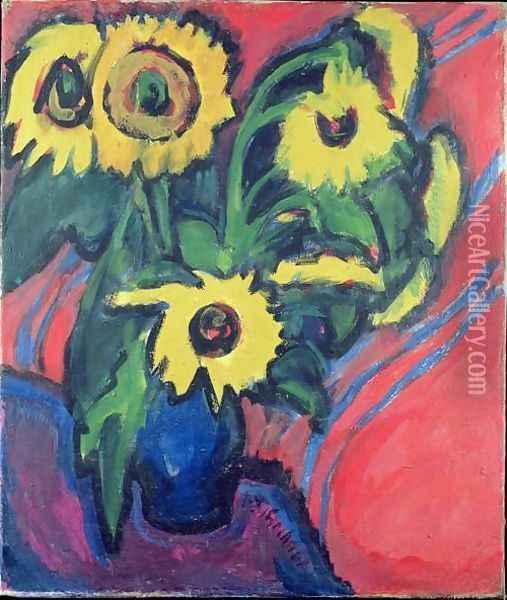 Sunflowers 2 Oil Painting - Ernst Ludwig Kirchner