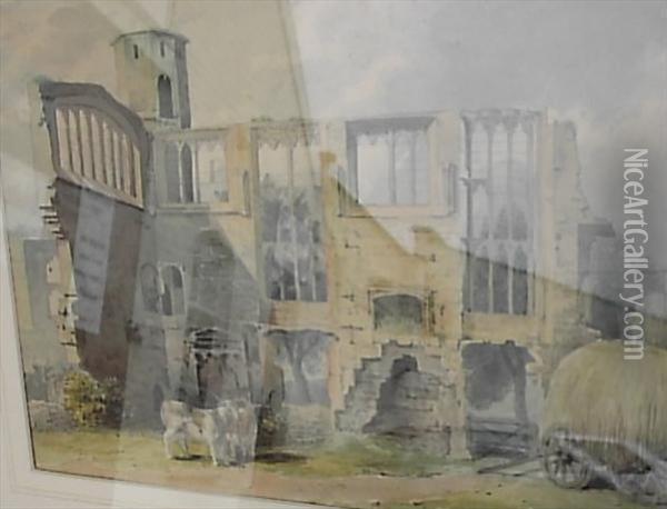 Attributed To Thomas Richard Underwood 'sudley Castle' Oil Painting - Thomas Richard Underwood
