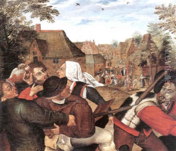 Ein Streit Unter Bauern Oil Painting - Pieter Brueghel the Younger