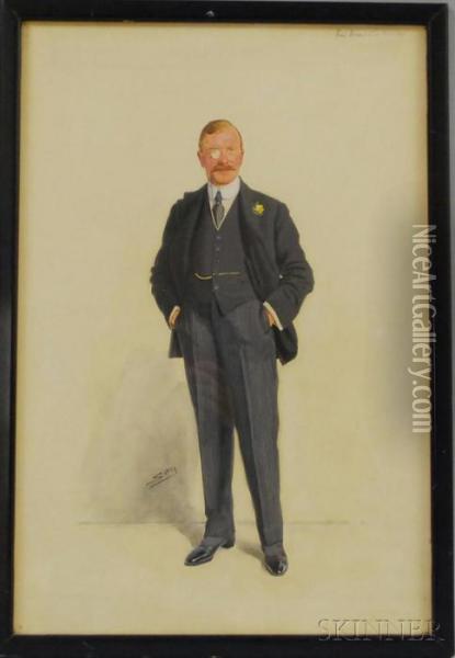 Portrait Of Sir Francis Minchin Voules Oil Painting - Leslie Ward