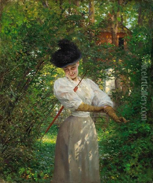 An Afternoon Stroll Oil Painting - Heinrich Lossow
