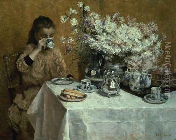Afternoon Tea Oil Painting - Isidore Verheyden