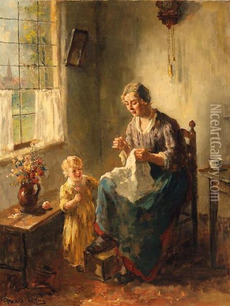 The Seamstress Oil Painting - Bernard Johann De Hoog