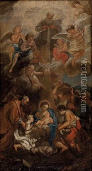 Anbetung Der Hirten (dreifaltigkeit) Oil Painting - Domenico Parodi