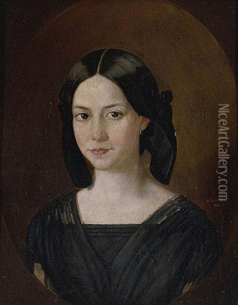 Retrato De Nina Oil Painting - Manuel De La Rosa