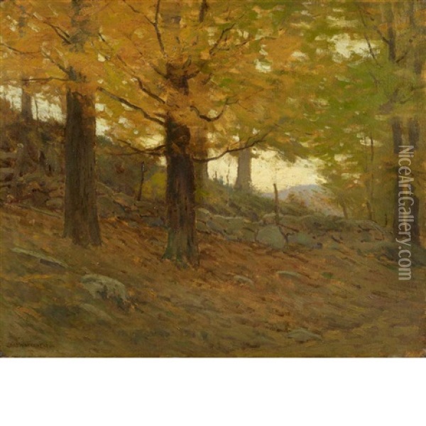 Yellow Leaf Oil Painting - Charles Warren Eaton
