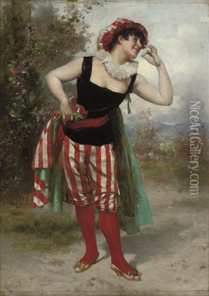 The Entertainer Oil Painting - Emile Antoine Bayard