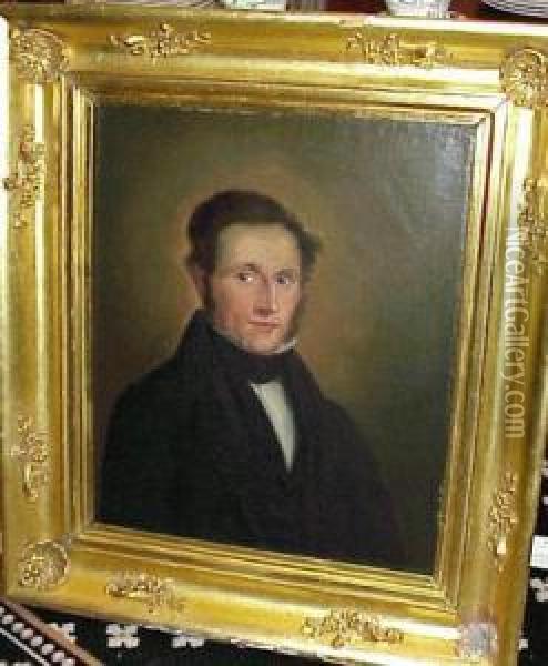 Portrait Of Captain Caleb Winsor Oil Painting - William Sweet