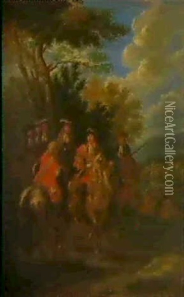 Ludwig Xiv Oil Painting - Adam Frans van der Meulen