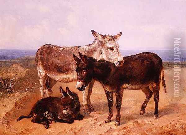 Sand Asses Oil Painting - Henry Weekes