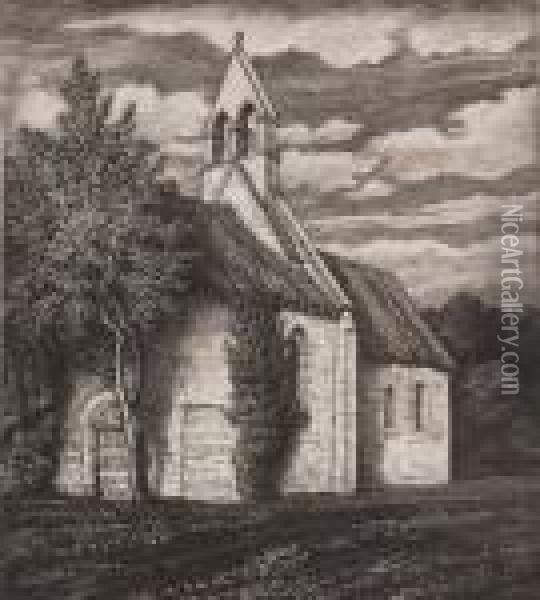 Netherton Chapel Oil Painting - Frederick Landseer Maur Griggs