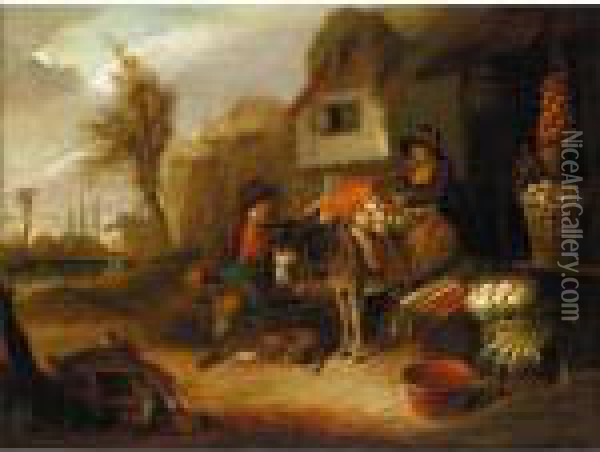 Off To Market Oil Painting - George Morland