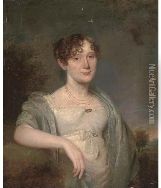 Portrait Of A Lady Oil Painting - John Hoppner