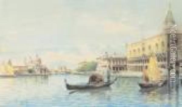 Veduta Di Venezia Oil Painting - Emanuele Brugnoli