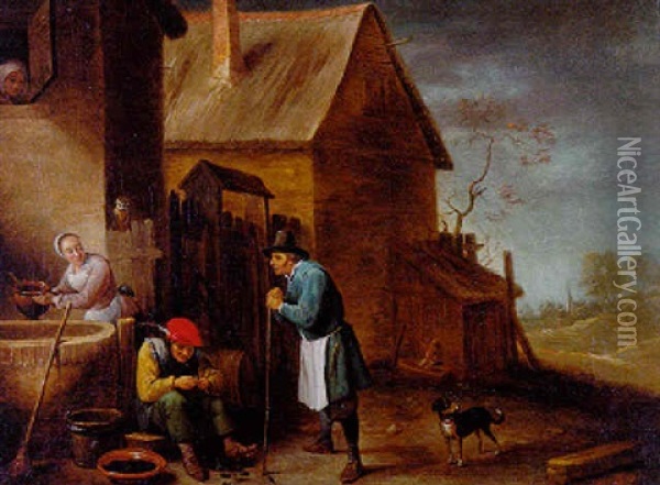 Exterieur D'auberge Oil Painting - Thomas Van Apshoven