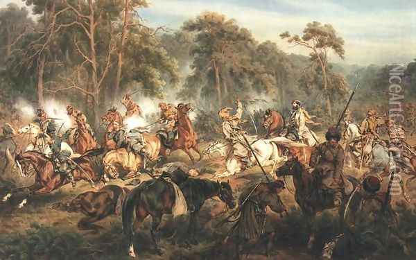 Battle of Ignacewo Oil Painting - Juliusz Kossak