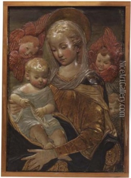 Virgin And Child Oil Painting - Antonio Rossellino