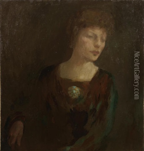 Portrait Of Mrs Alexander Morten Oil Painting - Kahlil Gibran