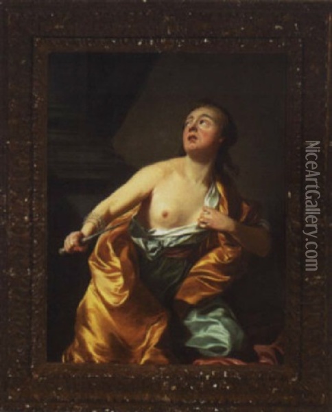 Lucretia Oil Painting - Louis Michel van Loo