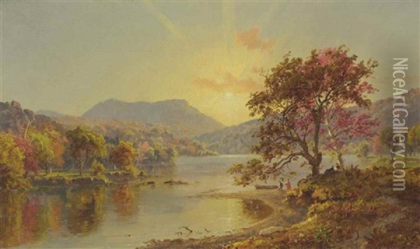 Evening Oil Painting - Jasper Francis Cropsey