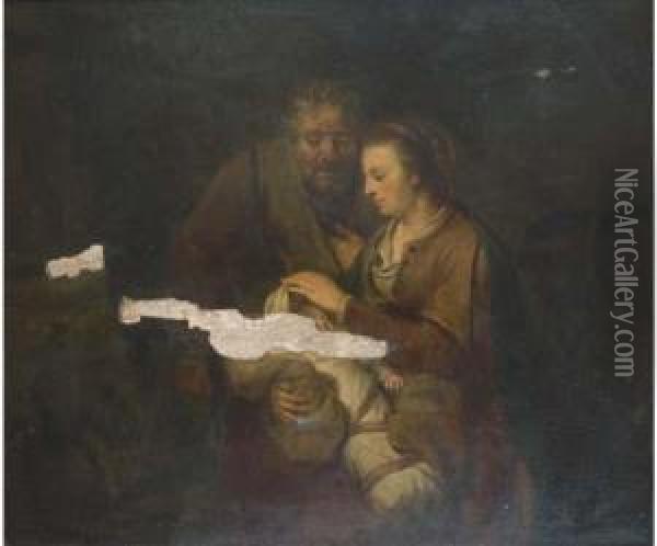 The Rest On The Flight Into Egypt Oil Painting - Gerbrand Van Den Eeckhout