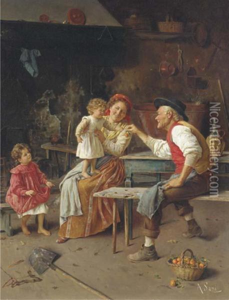 Grandfather's Gift Oil Painting - Alessandro Sani