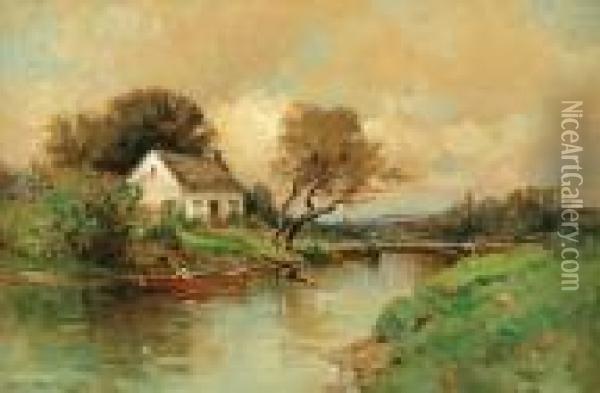 Home By The River Oil Painting - George Henry Smillie