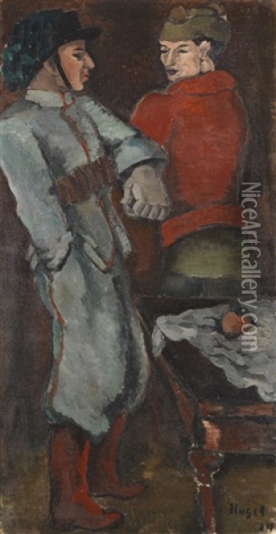 Zwei Soldaten Oil Painting - Helmut vom (Kolle) Huegel