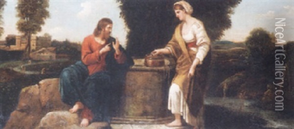 Jesus Und Die Samariterin Am Brunnen Oil Painting - Gustave Gaul