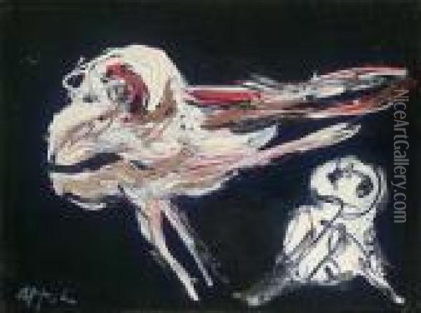 Oiseau Et GaraÂ§on Oil Painting - Karl Appel