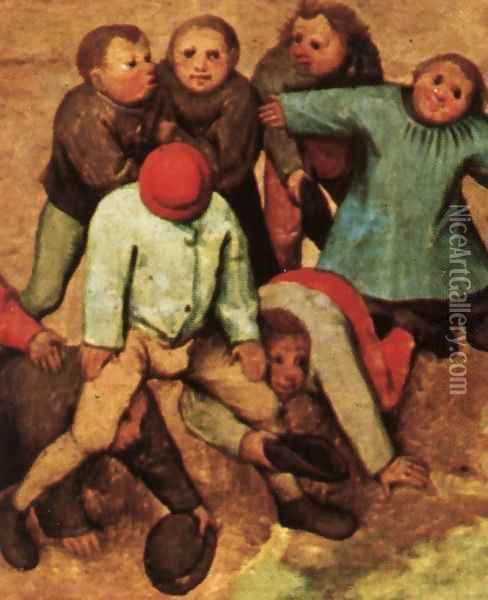 Children's Games (detail) 1559-60 7 Oil Painting - Jan The Elder Brueghel
