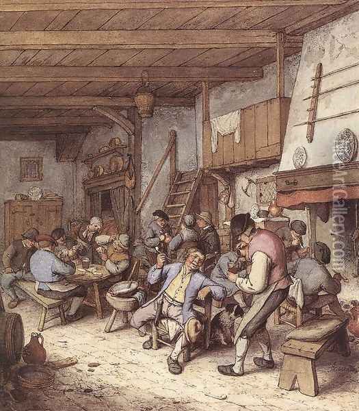 Tavern Interior 1680 Oil Painting - Adriaen Jansz. Van Ostade